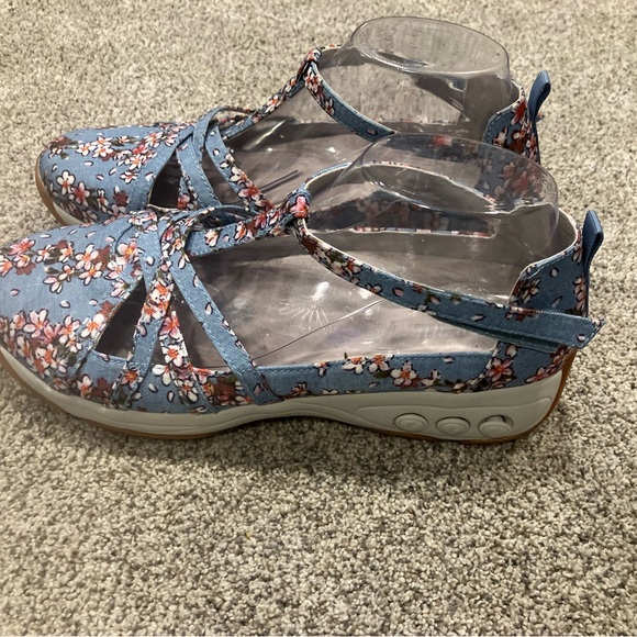 Therafit Danielle Womens Shoes US 9.5 -10 Blue Pink Floral - Picture 3 of 10
